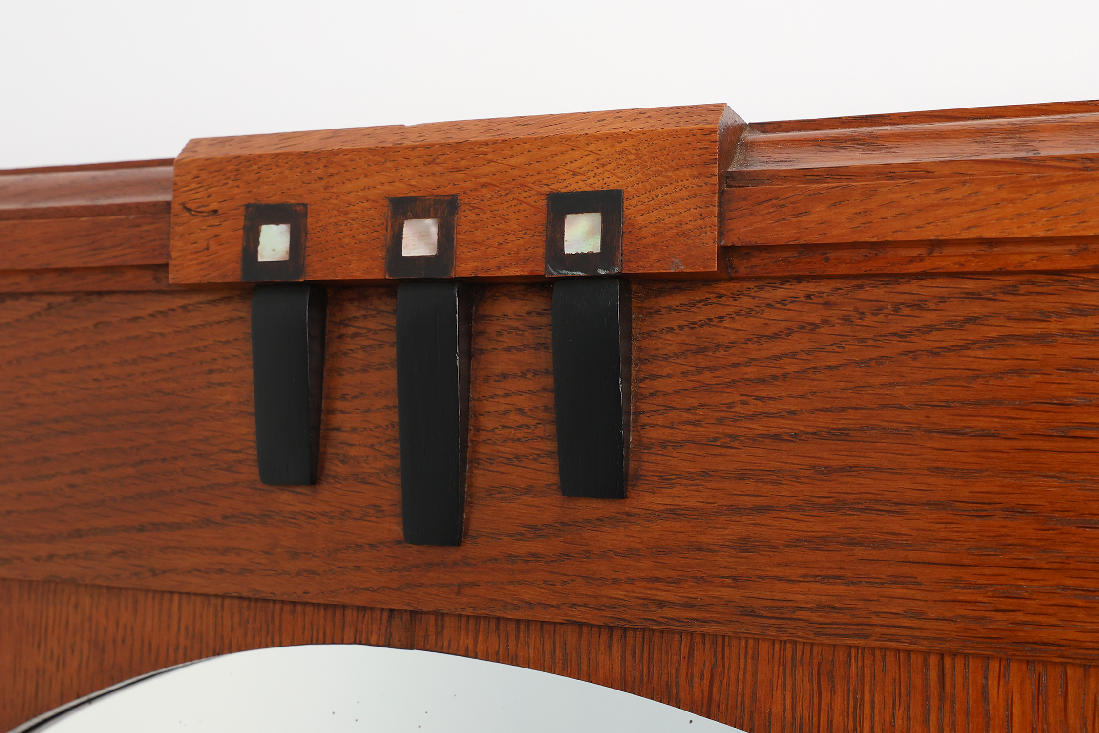 Art Deco Oak Wall Mirror, Belgium, circa 1915thumbnail